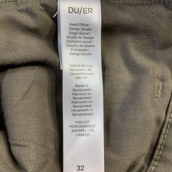 DU/ER Nustretch Shorts Thyme Green Technical Performance Mens Size 32 NWT - Picture 8 of 16